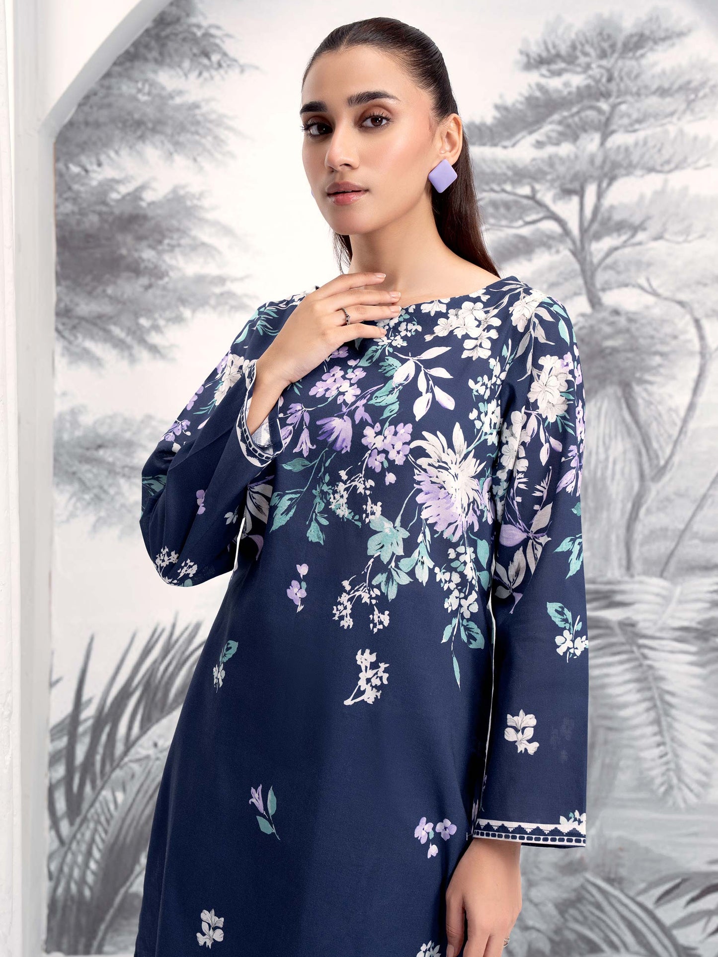 2 Piece Khaddar Suit-Printed (Unstitched)