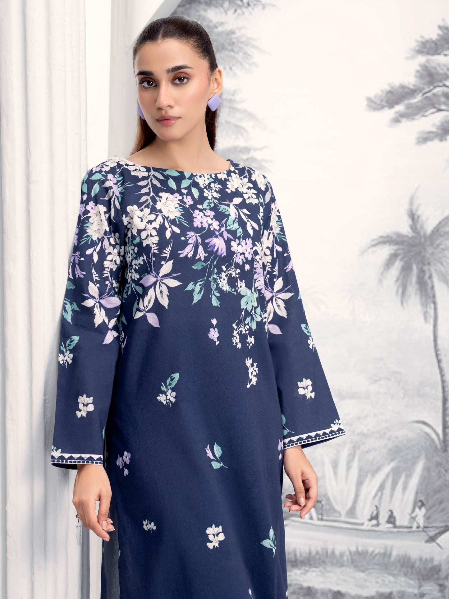 2 Piece Khaddar Suit-Printed (Unstitched)