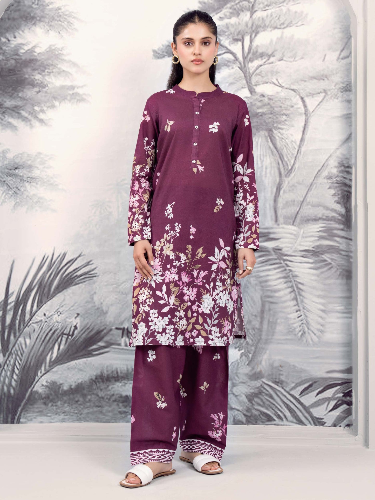 2 Piece Khaddar Suit-Printed (Unstitched)