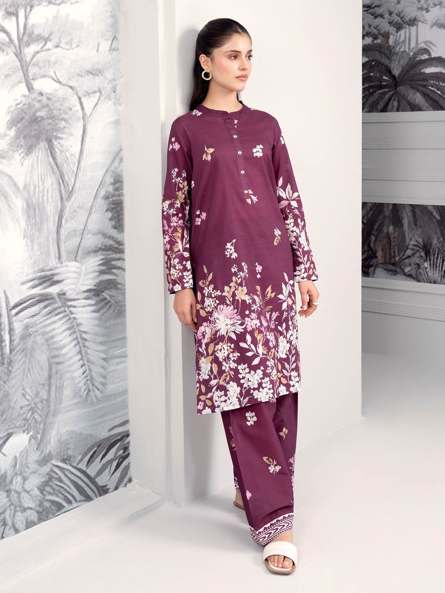 2 Piece Khaddar Suit-Printed (Unstitched)