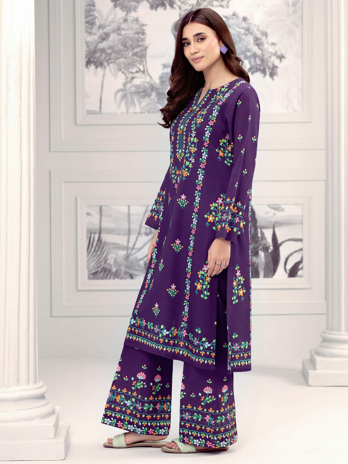 2 Piece Khaddar Suit-Printed (Unstitched)
