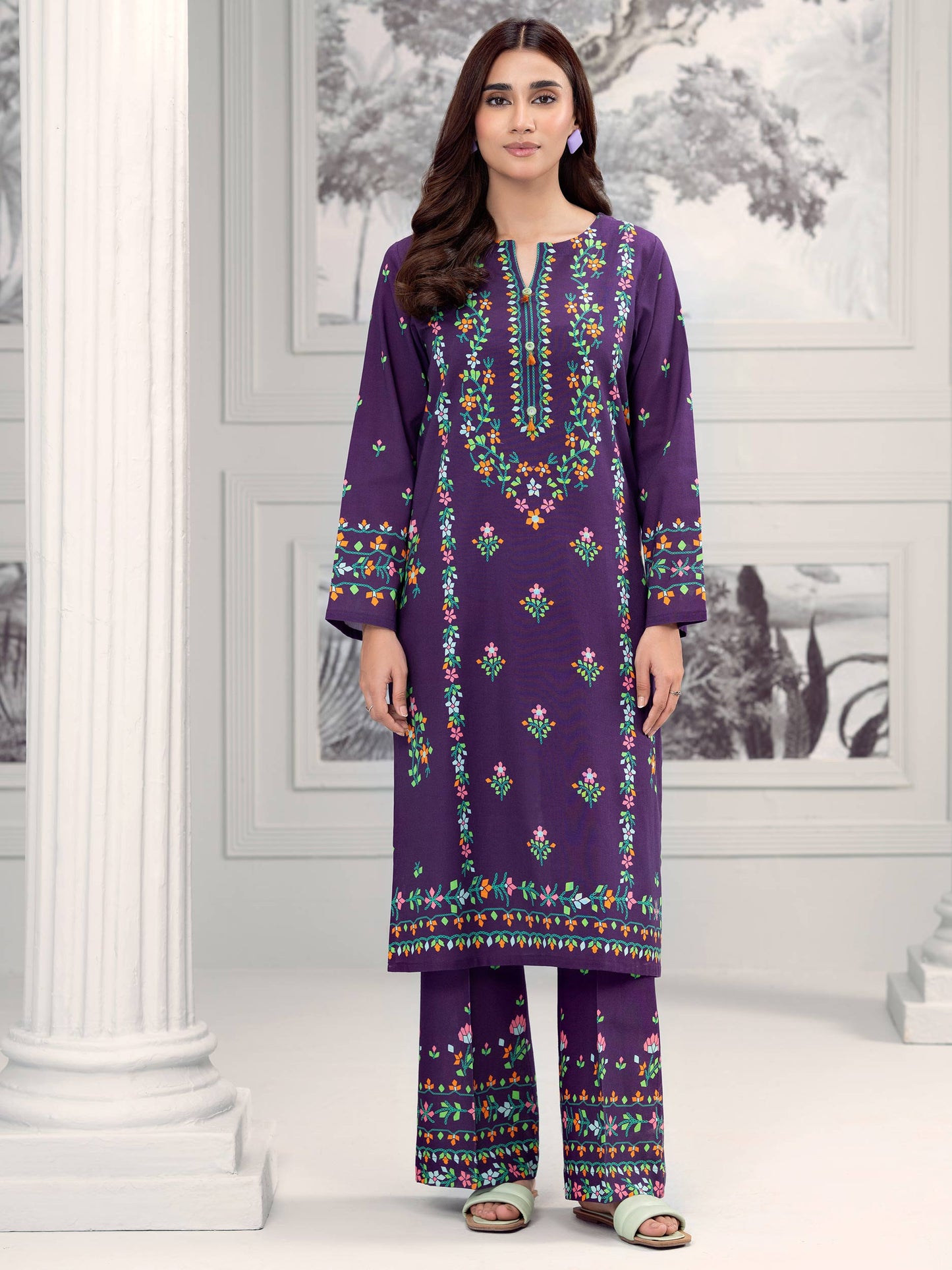 2 Piece Khaddar Suit-Printed (Unstitched)