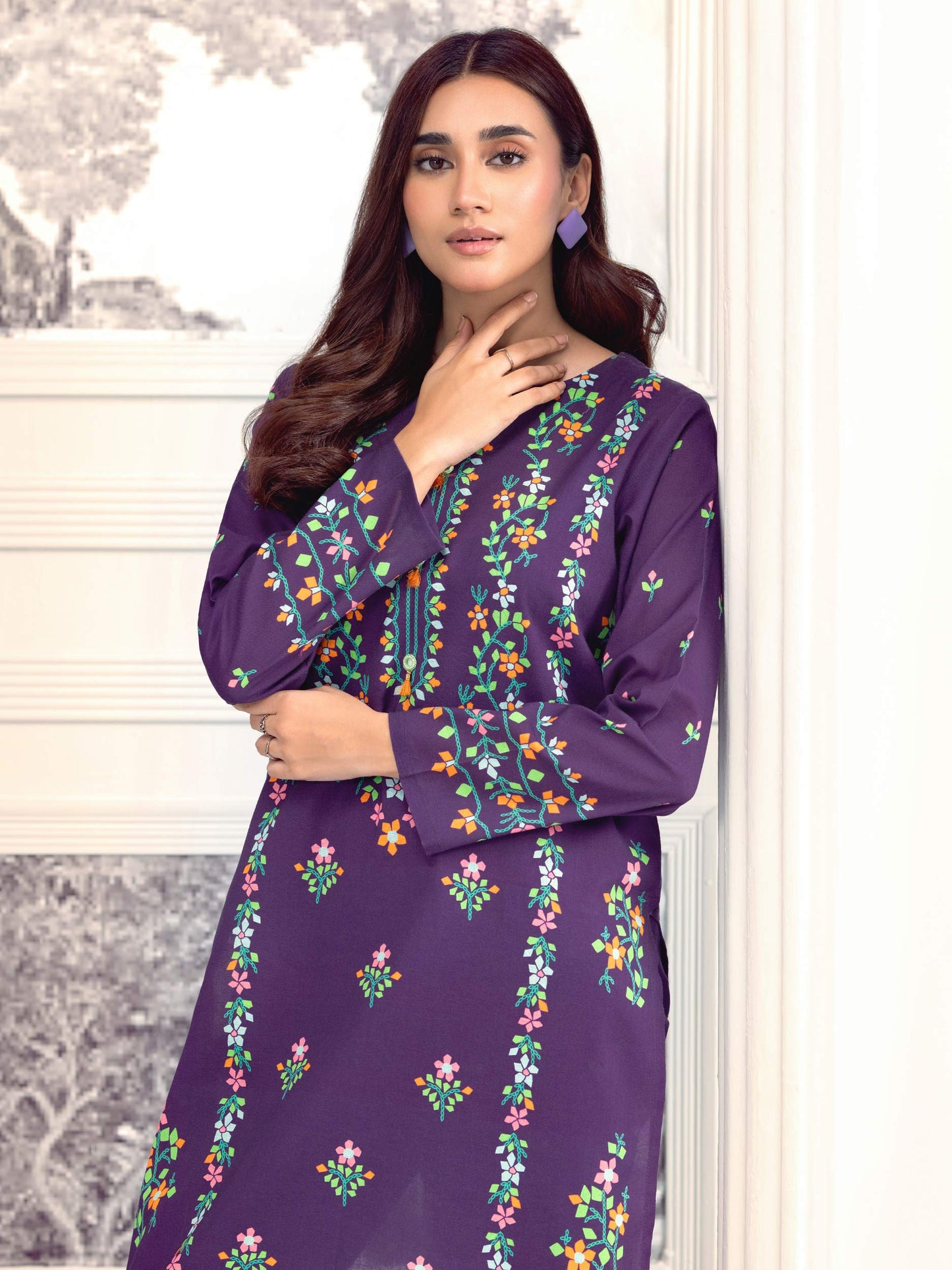 2 Piece Khaddar Suit-Printed (Unstitched)