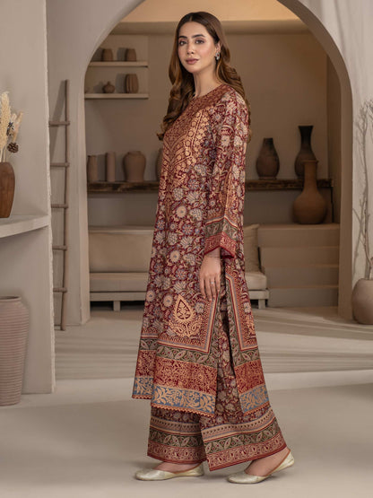 2 Piece Khaddar Suit-Paste Print (Unstitched)