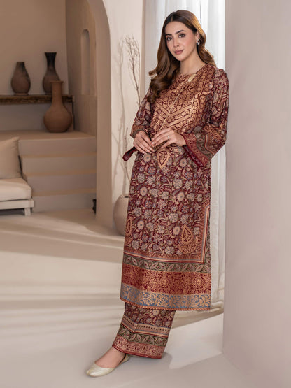 2 Piece Khaddar Suit-Paste Print (Unstitched)