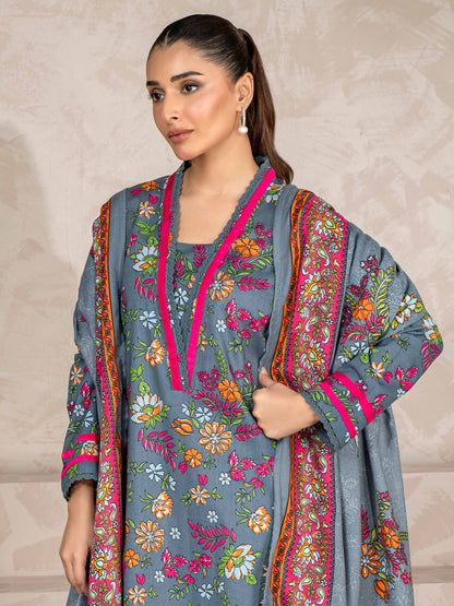 3 Piece Khaddar Suit-Printed (Unstitched)