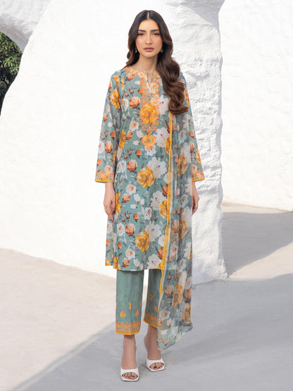 3 Piece Lawn Suit-Embroidered (Unstitched)