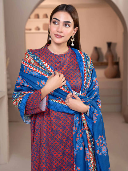3 Piece Khaddar Suit-Printed (Unstitched)