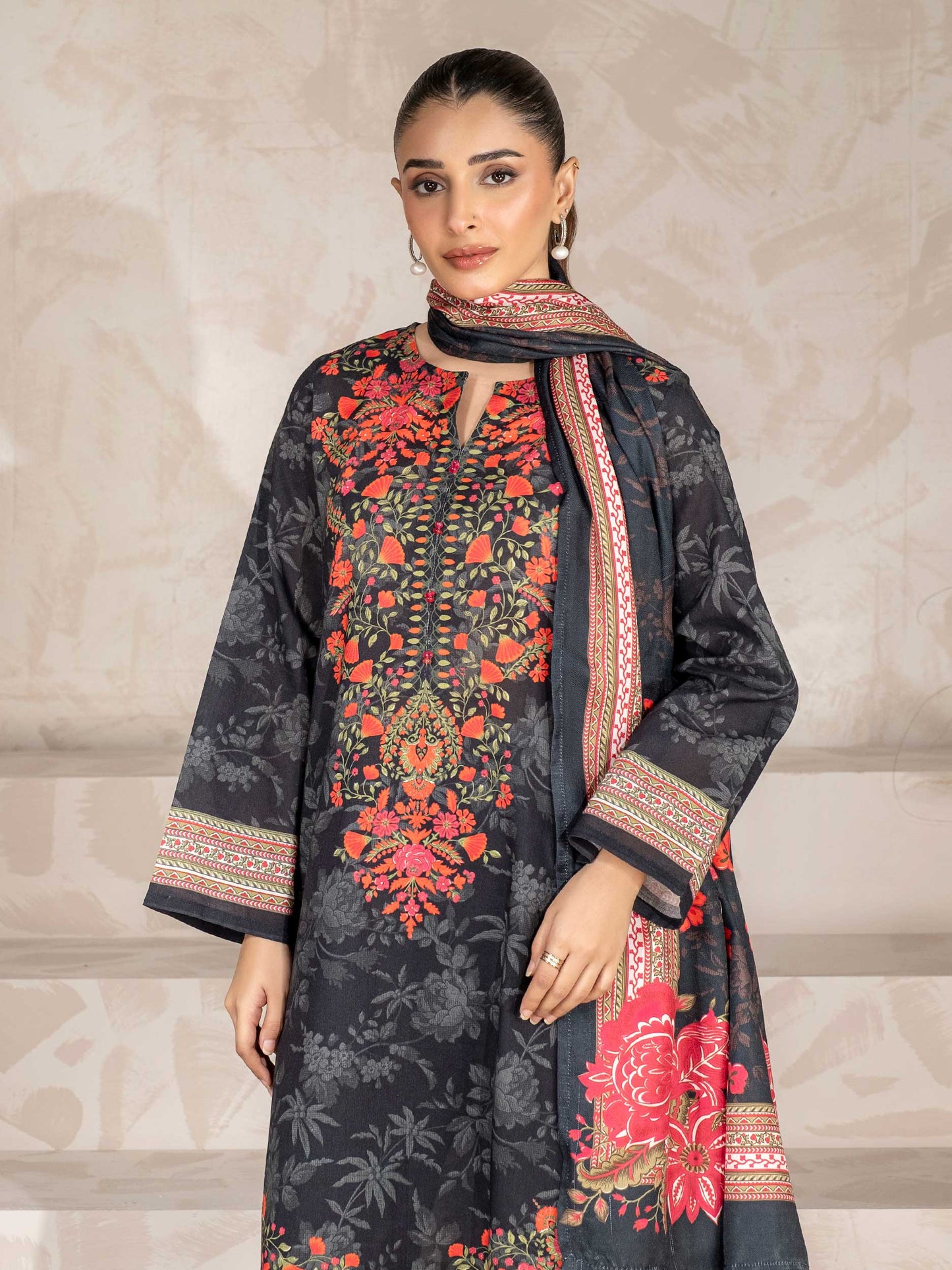 3 Piece Khaddar Suit-Printed (Unstitched)