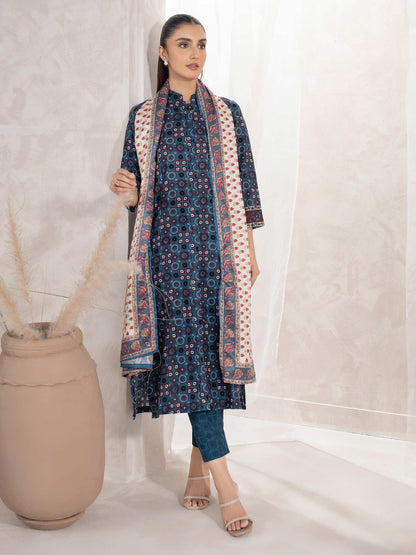 3 Piece Khaddar Suit-Printed (Unstitched)