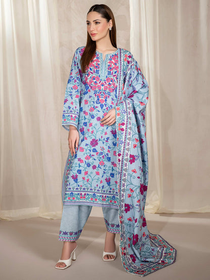 3 Piece Khaddar Suit-Printed (Unstitched)