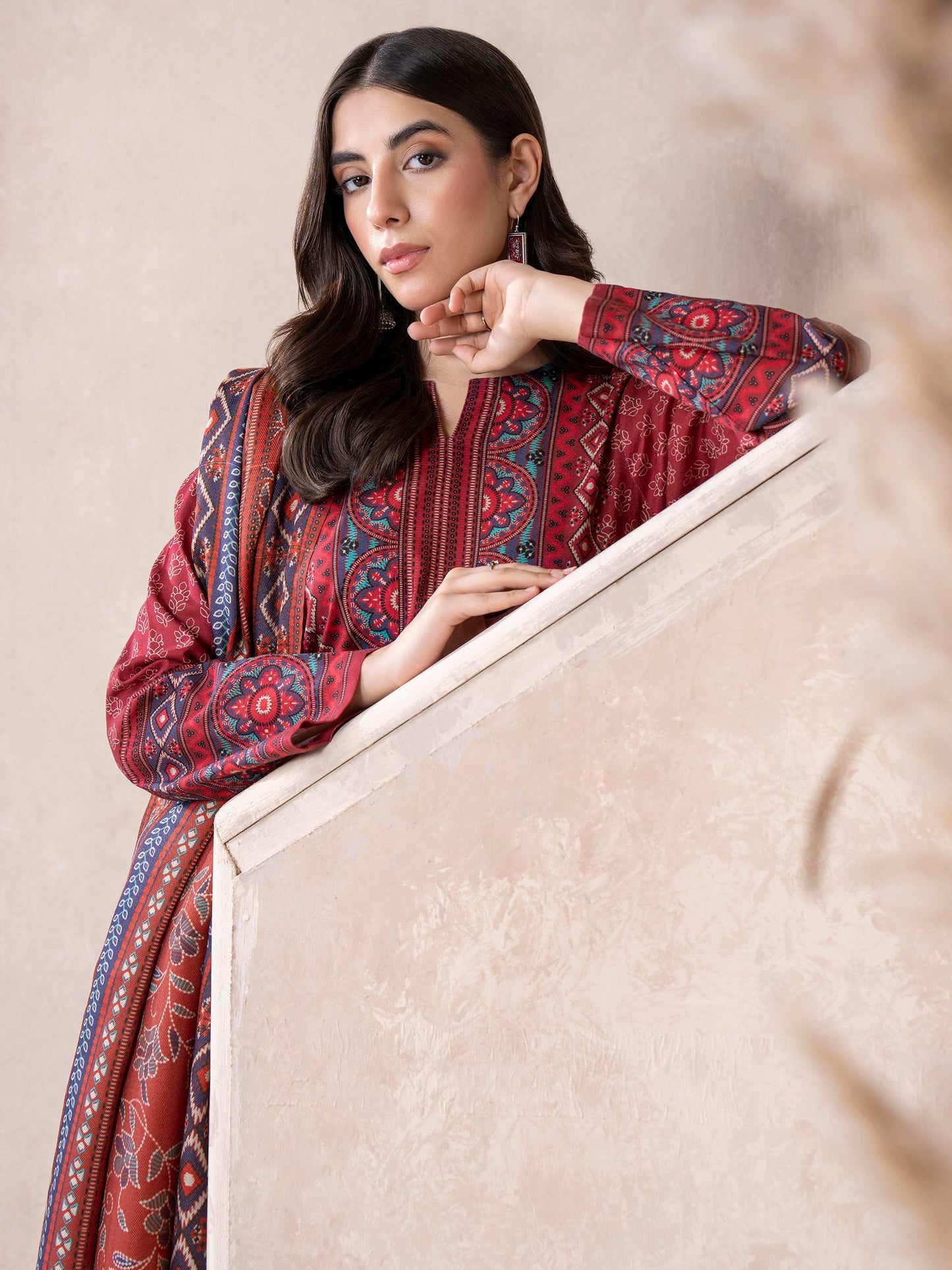 3 Piece Khaddar Suit-Printed (Unstitched)