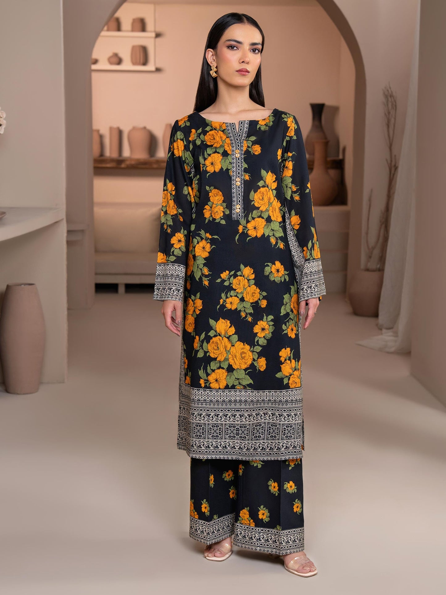 2 Piece Khaddar Suit-Printed (Unstitched)