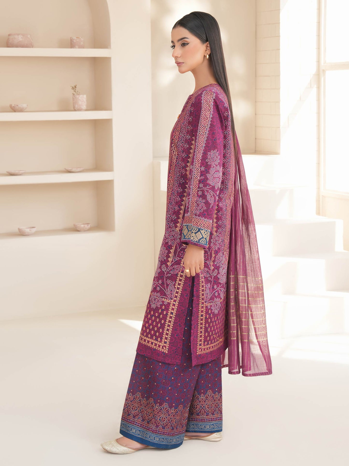 3 Piece Lawn Suit-Paste Print (Unstitched)