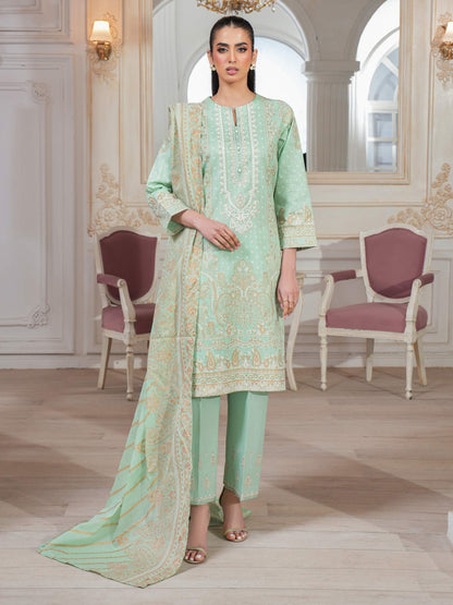 3 Piece Lawn Suit Embroidered (Unstitched)