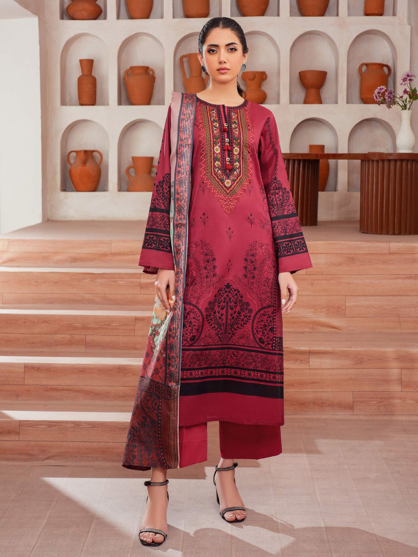 3 Piece Lawn Suit-Embroidered (Unstitched)
