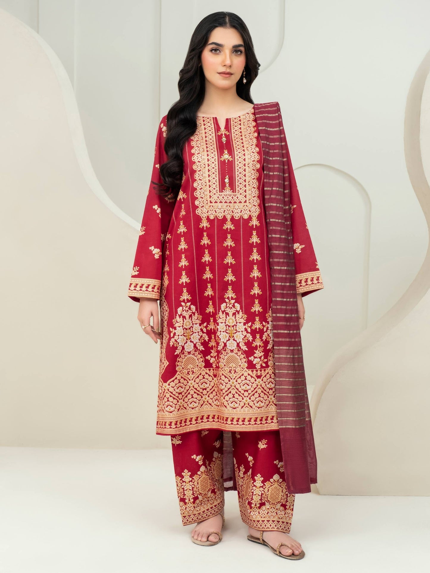 3 Piece Lawn Suit-Paste Print (Unstitched)