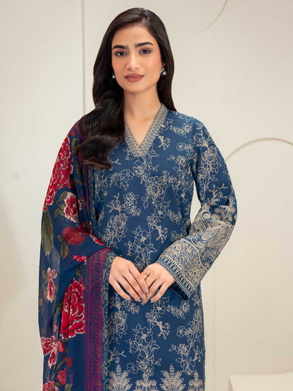 3 Piece Lawn Suit-Paste Print (Unstitched)
