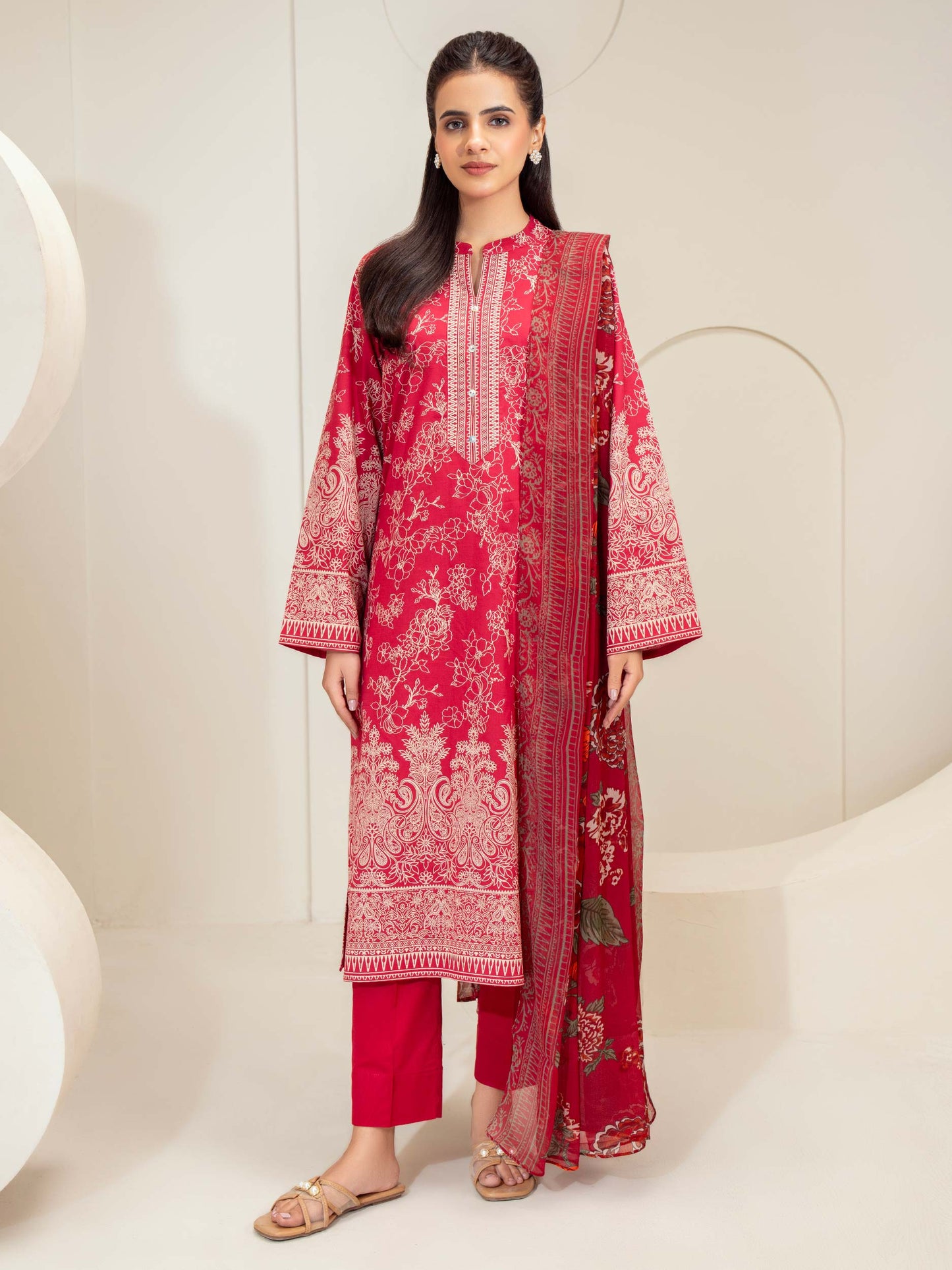 3 Piece Lawn Suit-Paste Print (Unstitched)