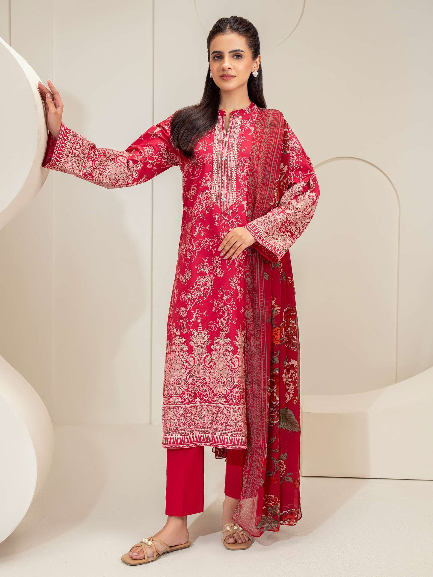 3 Piece Lawn Suit-Paste Print (Unstitched)