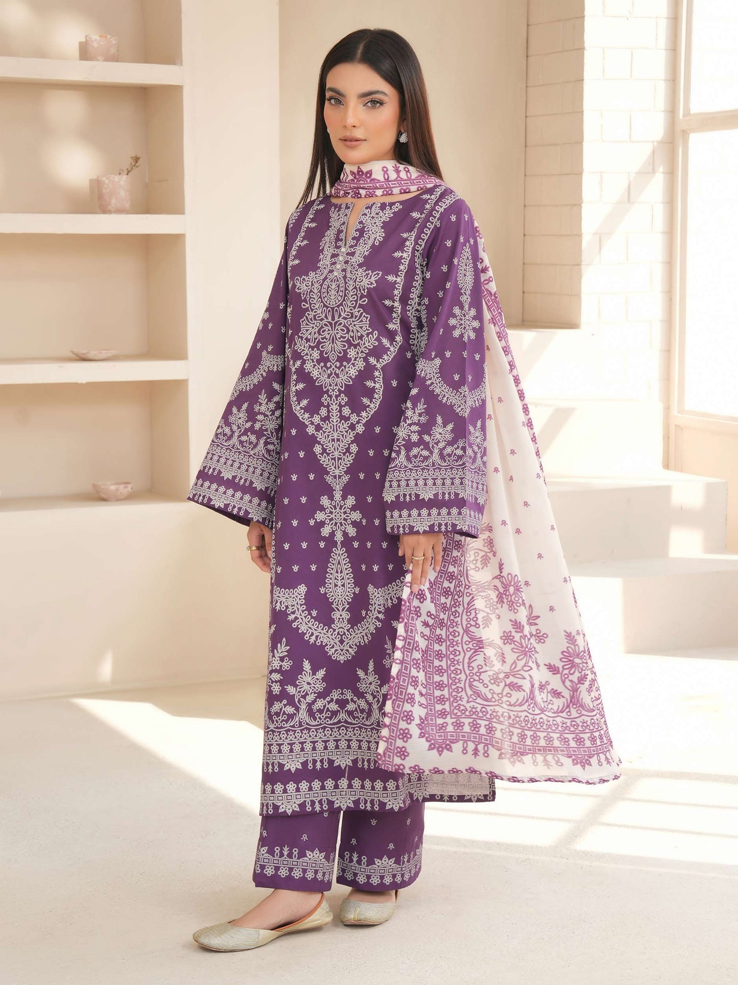 3 Piece Lawn Suit-Paste Print (Unstitched)