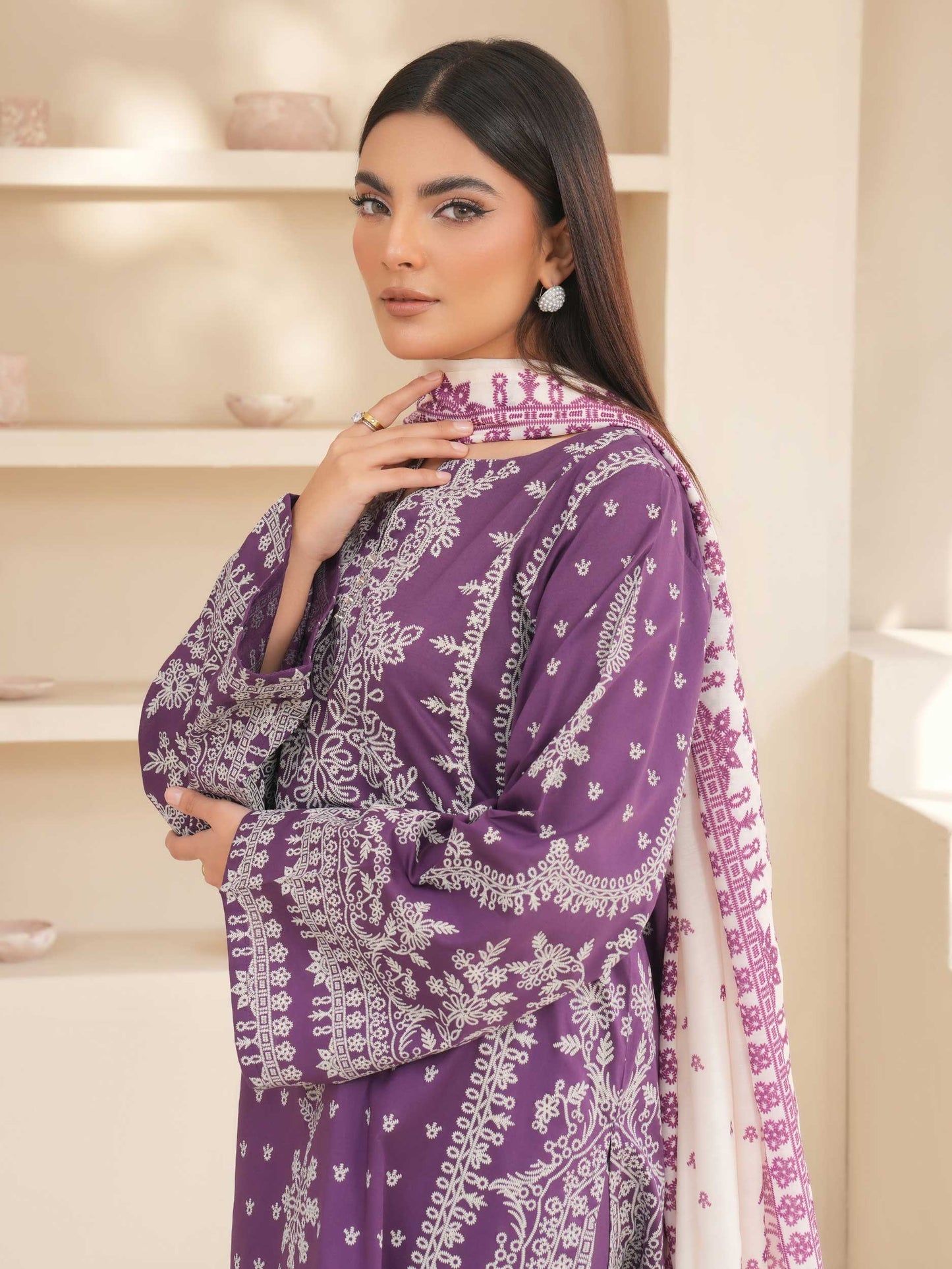 3 Piece Lawn Suit-Paste Print (Unstitched)