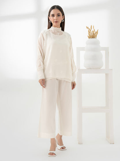 Embroidered Chiffon Top