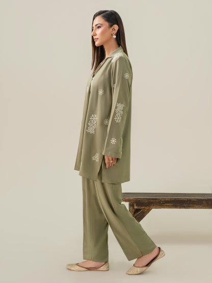 Linen Co-Ord Set-Embroidered (Pret)