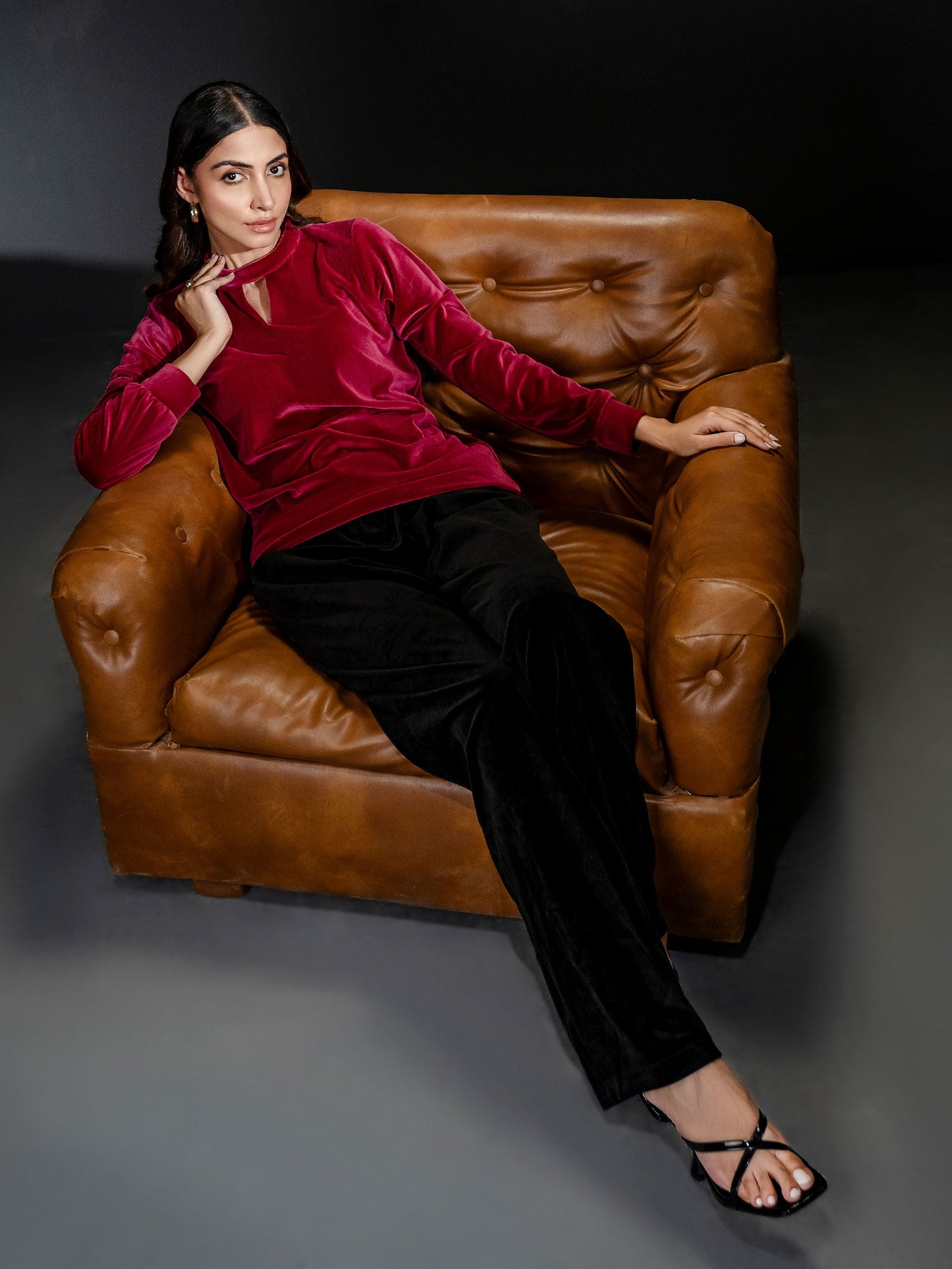 Dyed Velour Top