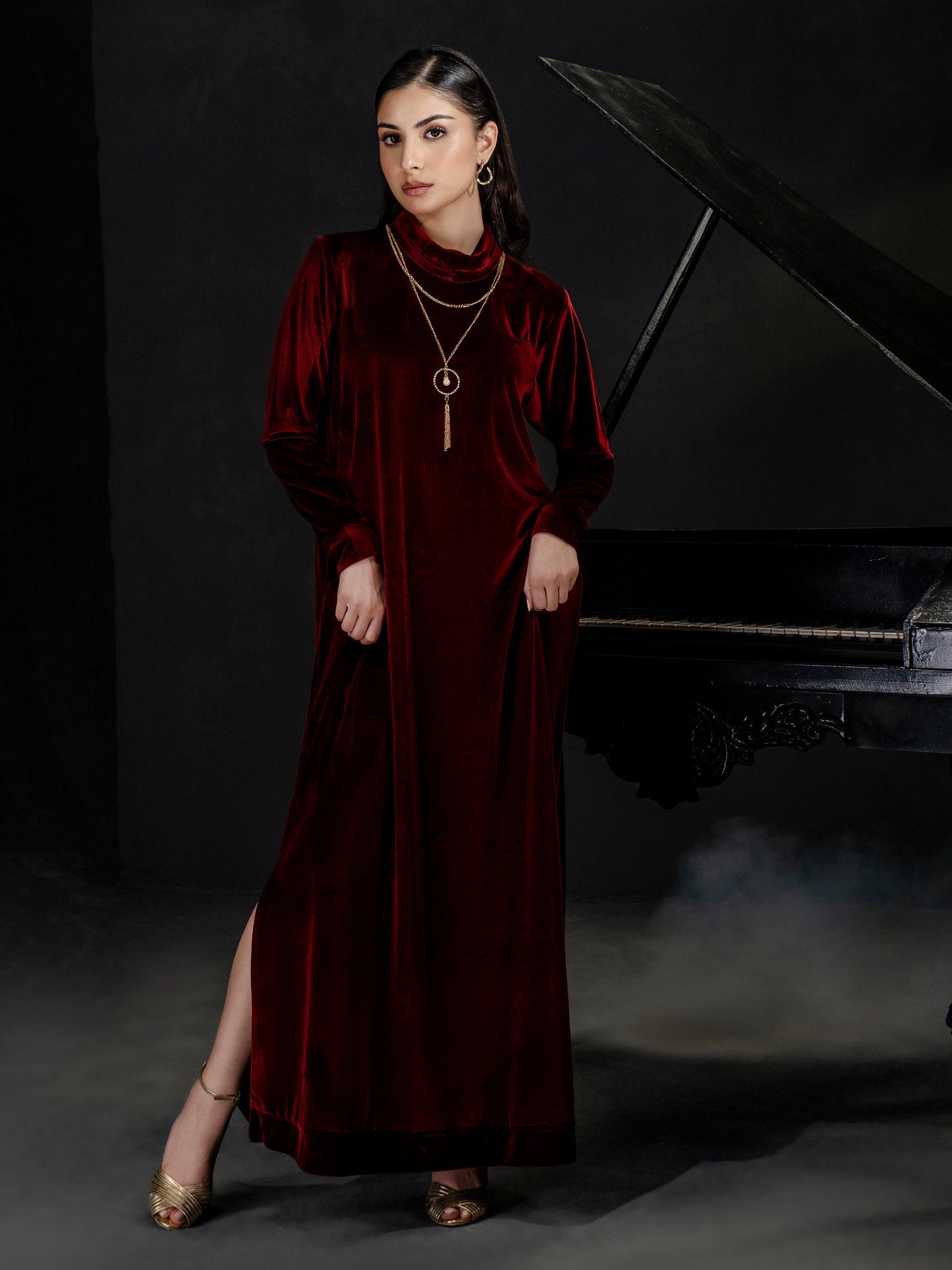 Dyed Velour Dress
