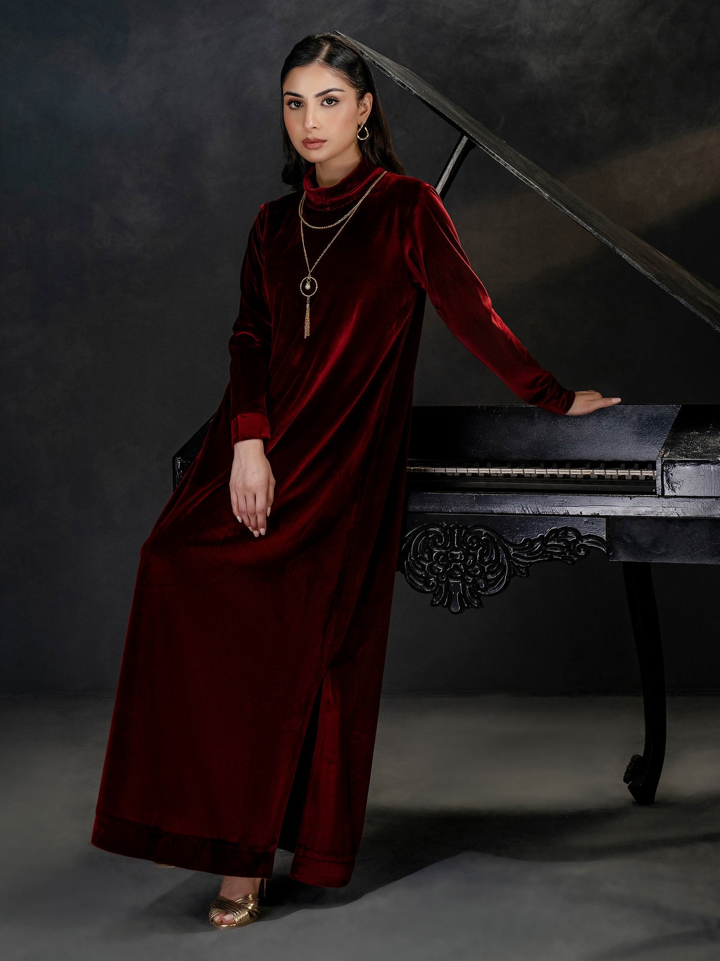 Dyed Velour Dress