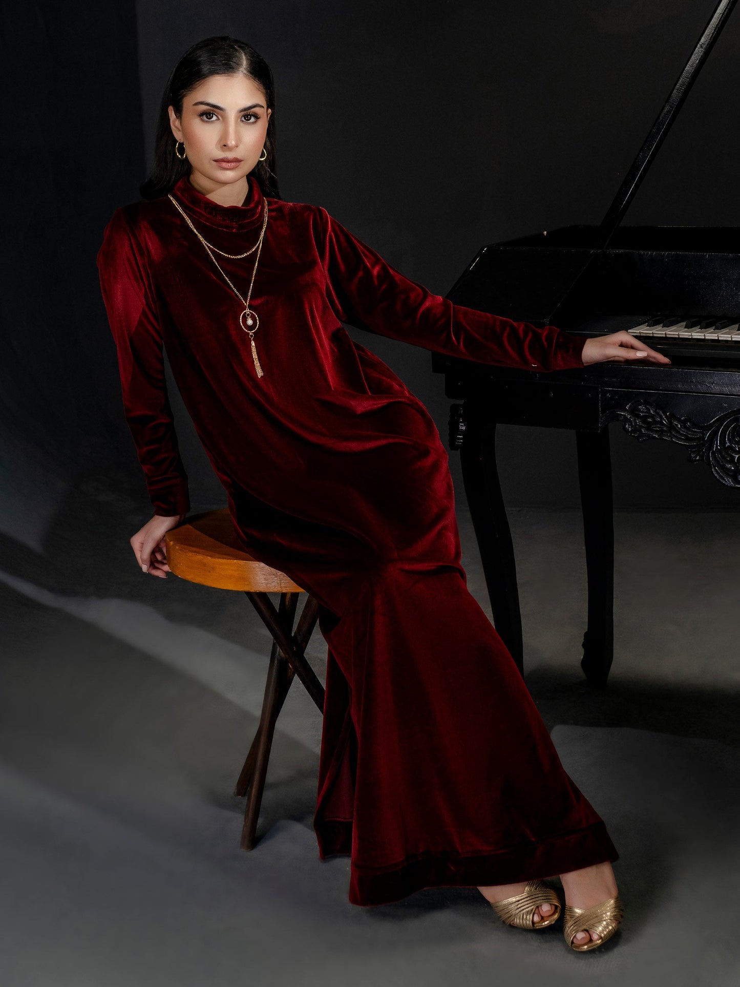 Dyed Velour Dress