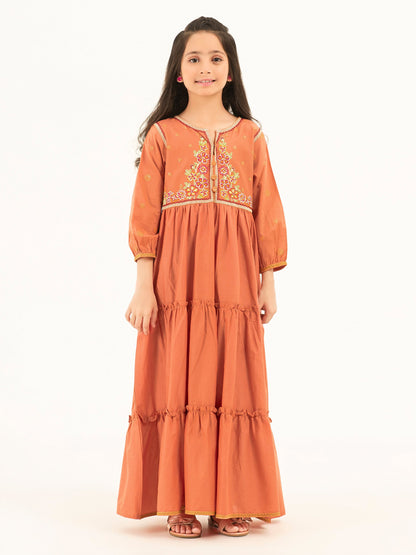 Cambric Dress-Embroidered (Pret)