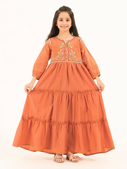 Cambric Dress-Embroidered (Pret)