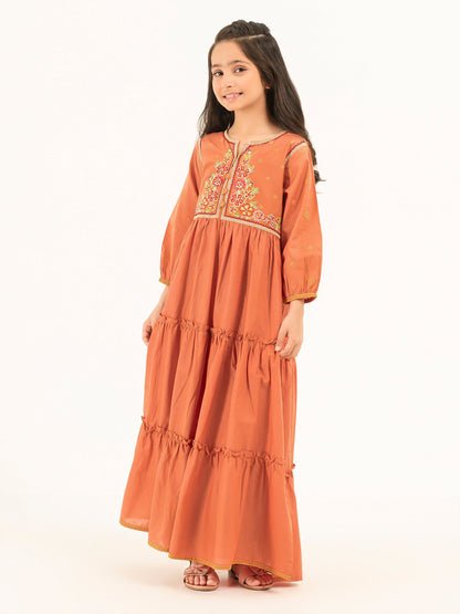 Cambric Dress-Embroidered (Pret)