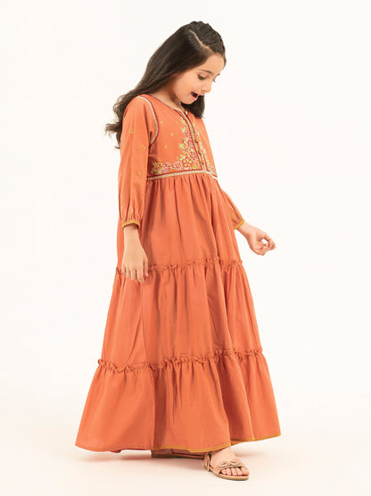 Cambric Dress-Embroidered (Pret)