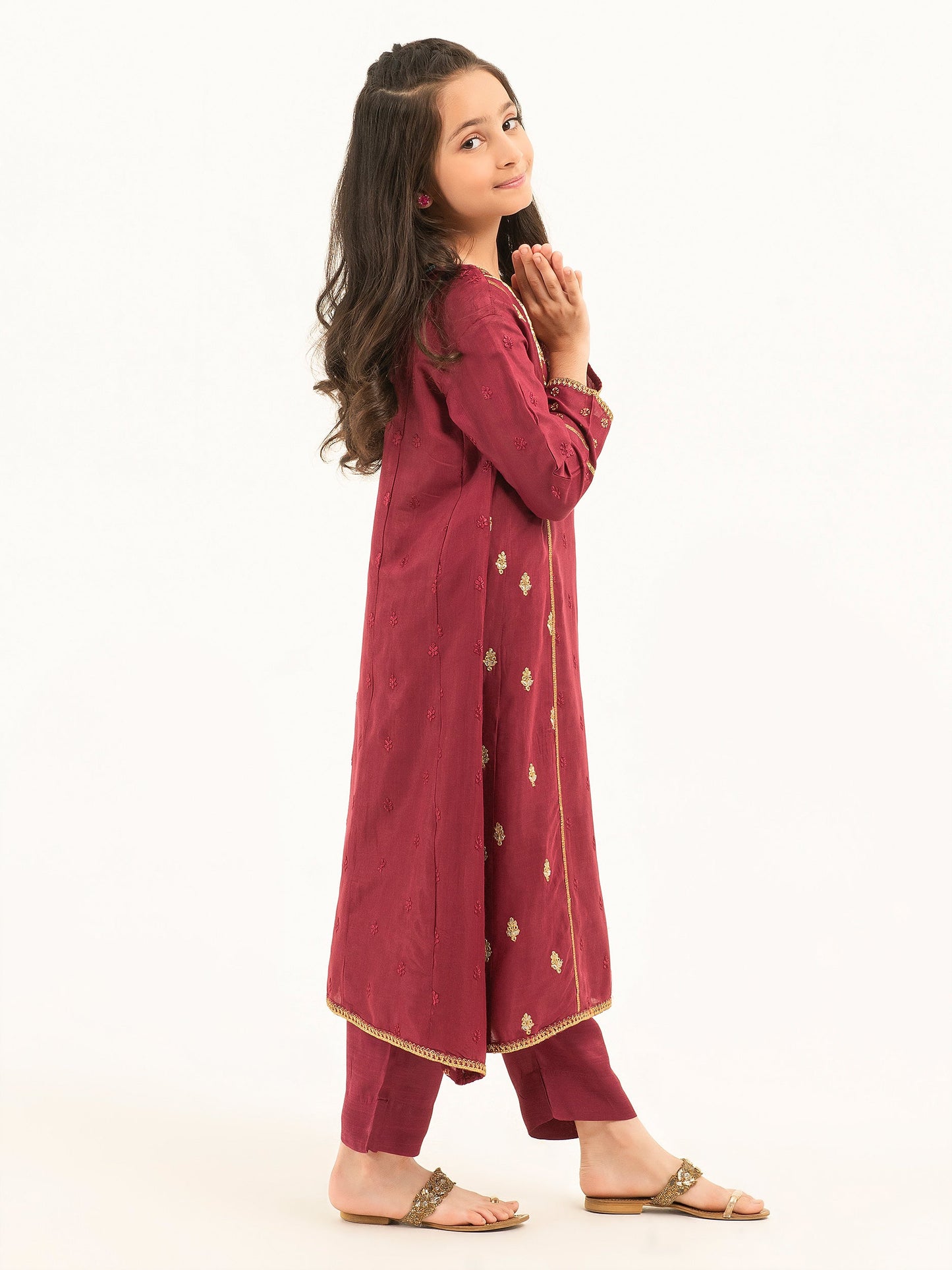 2 Piece Silk Suit-Embroidered (Pret)