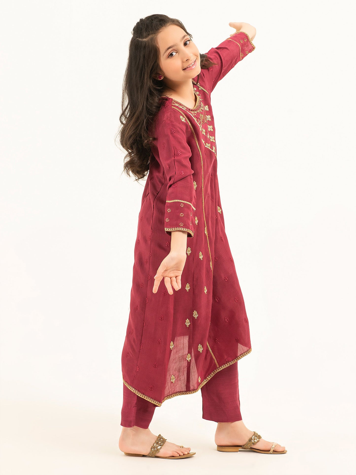 2 Piece Silk Suit-Embroidered (Pret)