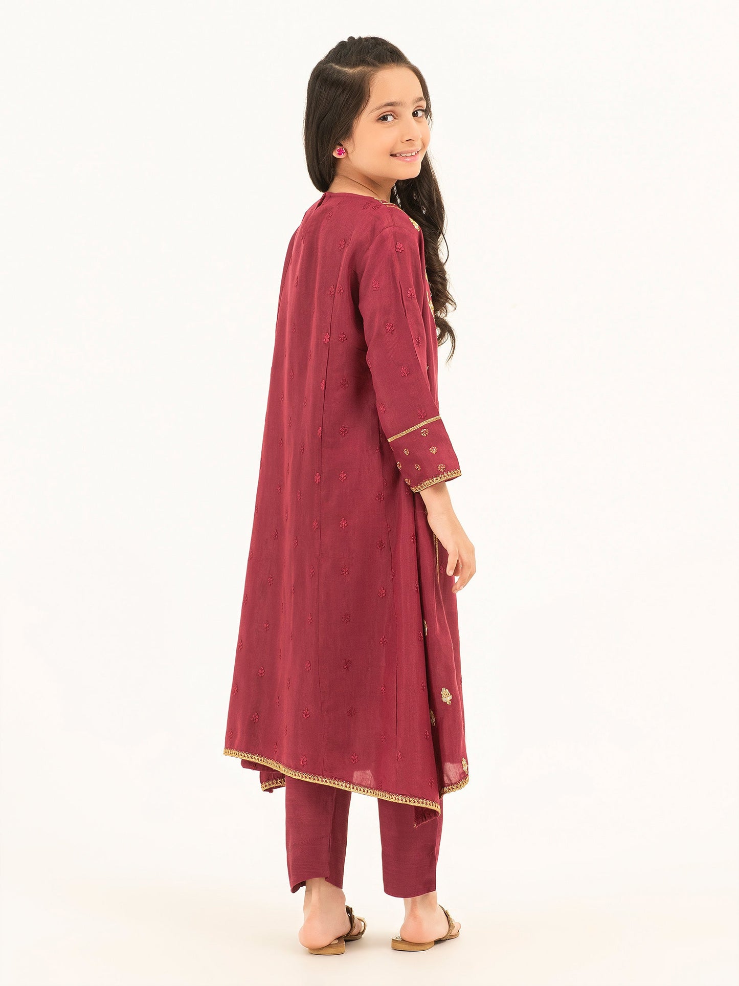 2 Piece Silk Suit-Embroidered (Pret)