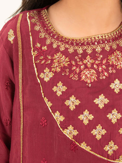 2 Piece Silk Suit-Embroidered (Pret)