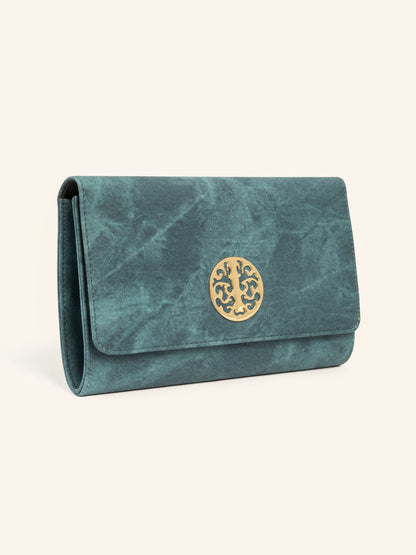 Metallic Brooch Clutch