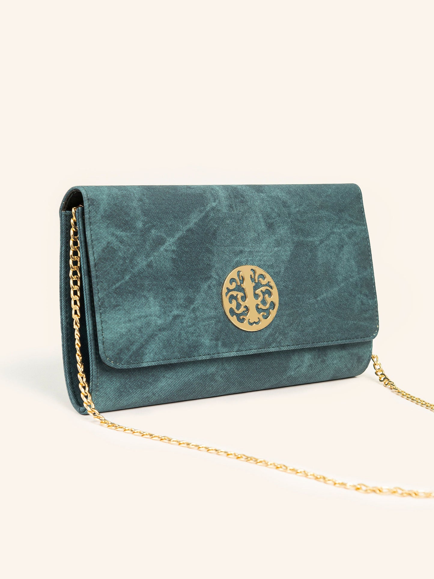 Metallic Brooch Clutch