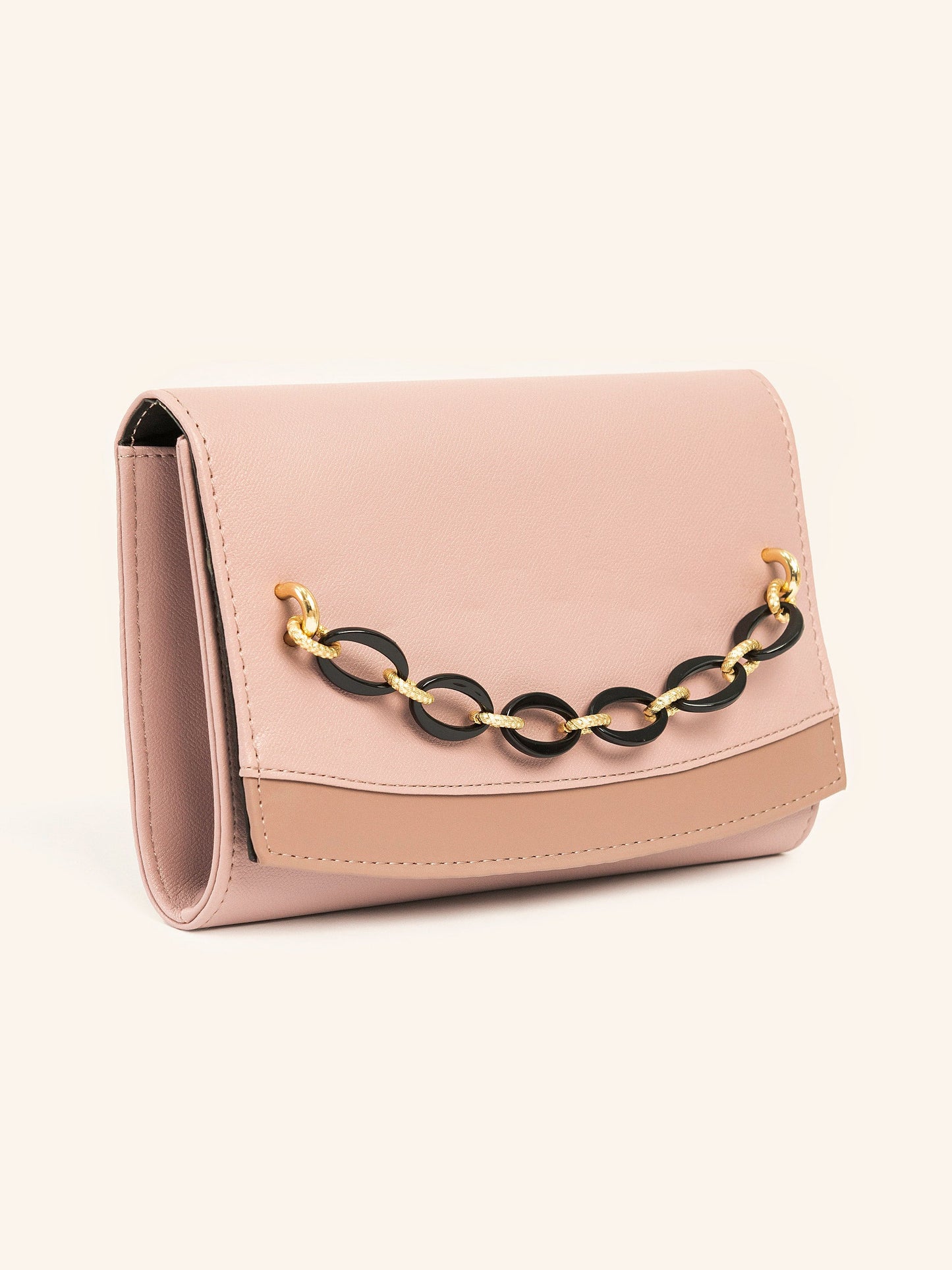 Clutch With Chain Embellishment