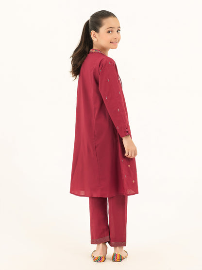 2 Piece Cambric Suit-Embroidered (Pret)