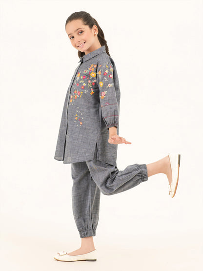 2 Piece Yarn Dyed Suit-Embroidered (Pret)