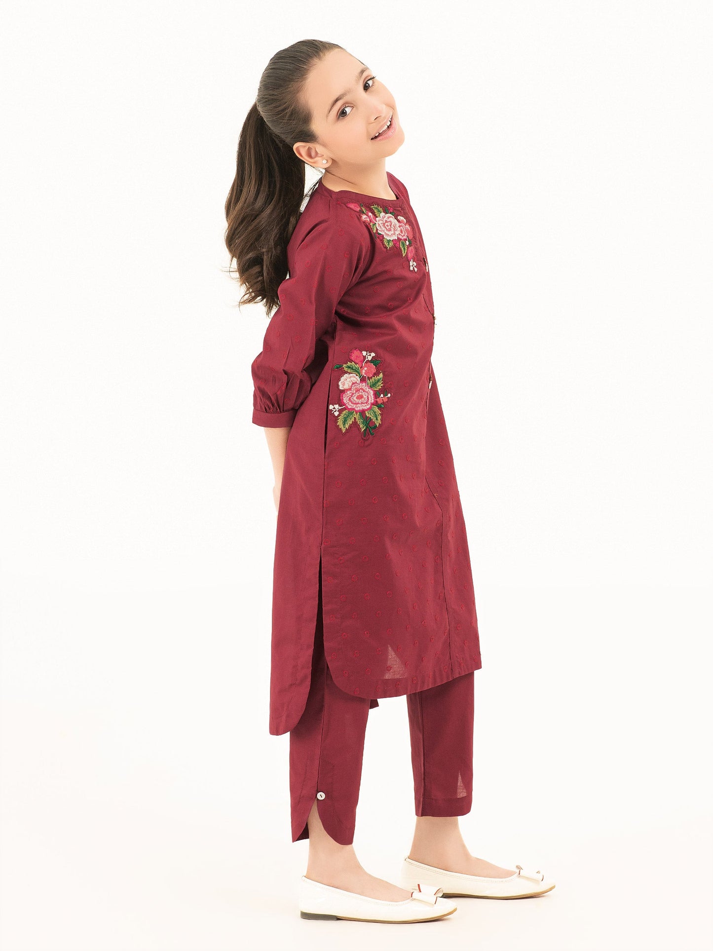 2 Piece Cambric Suit-Embroidered (Pret)