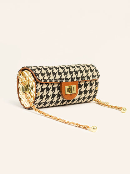 Woven Clutch With Twist Lock