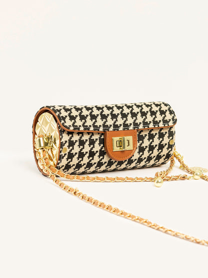Woven Clutch With Twist Lock