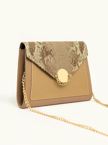 Snake Print Envelope Clutch