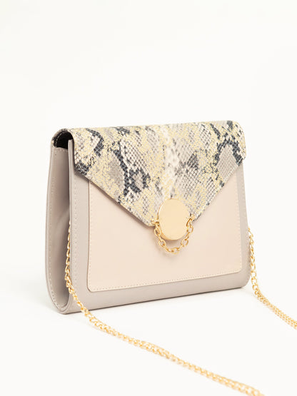 Snake Print Envelope Clutch